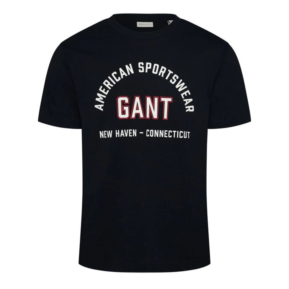 Gant Mens Graphic Print Regular T-Shirt / Black